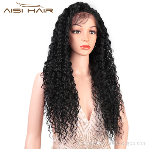 Afro Kinky Curly Wave Long Wavy Deep Wave Front Lace Natural Black Wig Lace Frontal Wig 13x6 Hair Wigs For Black Women